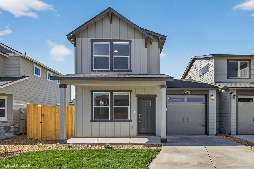 Back on market and move-in ready! Smart living meets Central Oregon adventure in the Alpine floorplan! Thoughtfully designed with 1,000 sq. ft. of efficient space, this home delivers comfort, style, and an unbeatable value. Enjoy peaceful evenings with sunset views of the Cascade Range, Smith Rock, and Cinder Butte from your spacious fenced backyard. Inside, durable LVP flooring, included window blinds, and ample storage make daily living easy. The covered front and back patios extend your space for year round enjoyment, while the gear shed and insulated garage offer extra flexibility. With an included1-year builder warranty, you can move in with confidence. Located near Highway 97, local attractions, 10 minutes to the airport, and the future 2 acre community park, this home delivers effortless Northwest living just in time for the holidays!