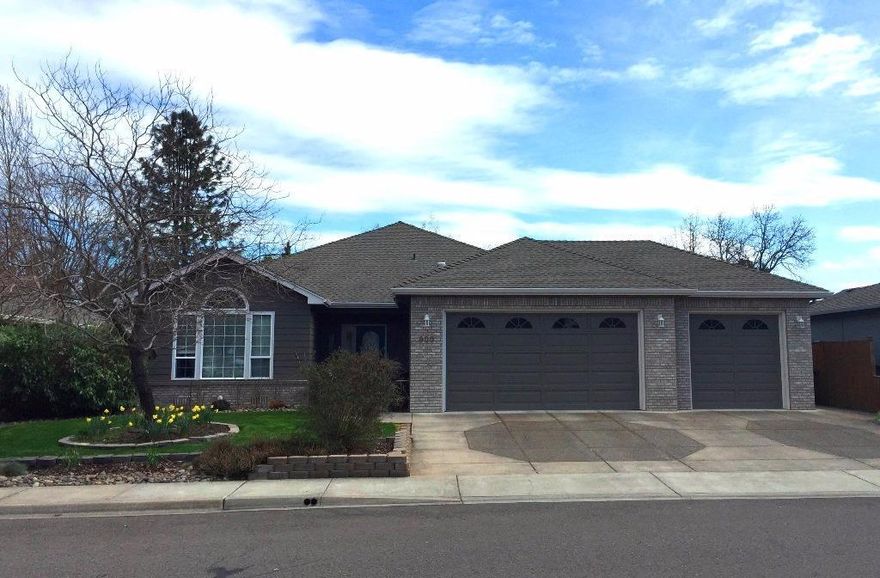 This wonderful, well maintained home is located in a great neighborhood and has a small creek at the back of the .24 acre lot. The home features 3 bedrooms, 2 baths, a formal living room with a vaulted ceiling and a cozy gas fireplace, family room and dining area. The kitchen opens to the family room and has lots of cabinets for storage. Nice master bedroom with a large walk in closet. The master bath has 2 sinks, a shower and large tub. The back yard is fully fenced with a nice side yard, storage/garden shed and a covered patio off of the family room. There is a gate in the back that opens to the creek area, where you can sit and enjoy the water flowing by or play a game of horse shoes. 3 car garage.