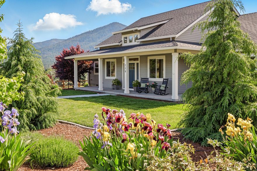 Breathtaking views! 2020 built home on 2.53 usable acres with strong well! Great care has gone into this property; you'll have a hard time choosing which patio is your favorite! Lovely wood floors, home office & open concept living. The Kitchen was designed for people to gather. Generous cabinet space, butler's pantry & walk-in pantry. Even the sink has a view! Functional floor plan w/ a laundry room that connects to the Primary walk-in closet. Granite counters, dual sinks & walk-in shower round out the Primary bath. Primary bedroom features more amazing views! This single-story home has two guest rooms w/ a jack & jill bathroom. There is also a half bath with easy access to the 3-car garage. The 3rd bay makes a wonderful workshop area. Attic access & storage above garage. Chicken coup, large storage shed for tools & toys, garden beds, fruit trees & plenty of space for hobbies. Close to wineries, rivers, lakes, hiking & quick drive to downtown Jacksonville. This is truly a rural gem!