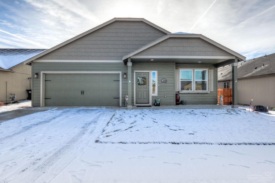 Better than brand new! Over 30k in upgrades take this home from new to fantastic! Wood plank tile throughout living space, new pellet stove for cost effective heating. Tons of windows for natural light. Master separation, great room layout, bar seating & spacious rooms. Classic white cabinets, Quartz counters, tons of storage, open Kitchen. Mud/Laundry room leads to extended garage, lot is fully fenced, landscaped & covered patio in the back yard. New storage shed for extra storage or a work shop!