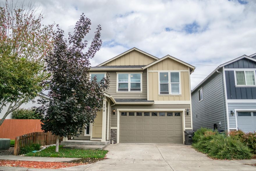 Inviting home in friendly neighborhood.  This 4-bedroom, 2.5 bath home features an open kitchen/living room area with laminate floors and a gas fireplace to cozy up to on those chilly nights. Kitchen features island, granite countertops and pantry, stainless steel appliances. Laundry room upstairs near the bedrooms for convenience and a large primary bedroom with walk in closet and bathroom.  Fully fenced back yard, double attached garage with opener.  Central A/C, gas heat and appliances.  All appliances included for a turnkey home!