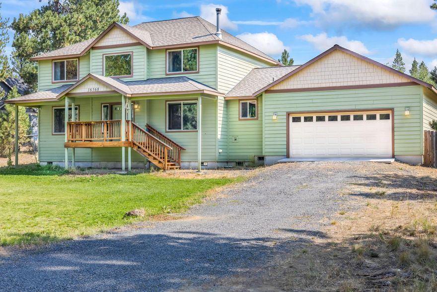 Nestled among the pines, this charming turn key home offers a peaceful retreat in a picturesque neighborhood within the lovely Three Rivers area. With NO HOA FEES, you'll enjoy low-maintenance living. Just a short walk away, you'll find easy access to the Deschutes River, trails, and more. This 4 bedroom home offers a spacious floor plan, including a loft upstairs and a downstairs office. There is plenty of room for indoor and outdoor projects. The expansive fenced backyard is perfect for cultivating your dream garden, while the large 2-car garage provides ample storage for tools and equipment. Inside, you'll find hickory cabinets, hardwood, vinyl flooring, and an ensuite primary bedroom with sustainable cork flooring. Large windows bring in abundant natural light, and the efficient wood stove in the living room keeps the home warm through out the winter. Only 15 minutes from Sunriver Village and close to the Cascade lakes, Mount Bachelor, and more. Come tour your dream home toda