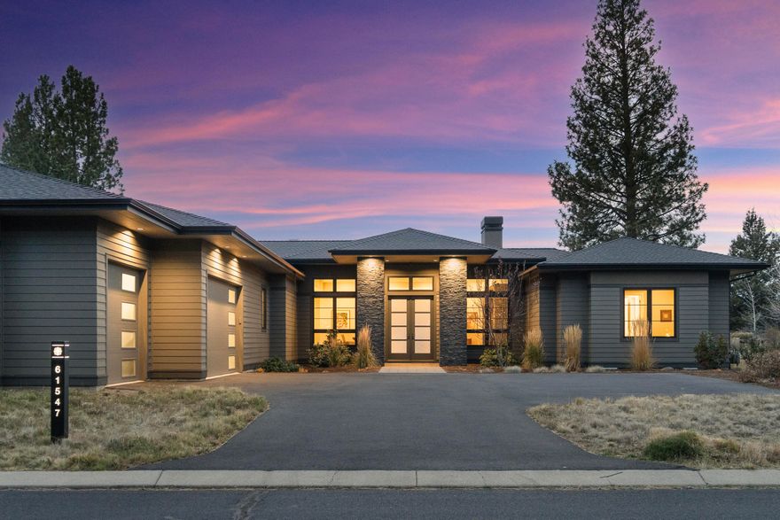Single-level elegance meets elevated Bend living in this 3,115 sq.ft. Tetherow home, set along the 13th fairway with Mt. Bachelor views framed by stately ponderosas. The chef's kitchen features Cambria surfaces, Dacor double ovens, a 6-burner range, and a 48'' Sub-Zero, opening to a bright great room designed for easy gathering. Two generous sized bedrooms plus an office/optional third bedroom offer flexibility and comfort. A temperature-controlled 600+ bottle wine room, covered outdoor space with built-in BBQ, and low-maintenance landscaping make hosting simple. The primary suite brings a spa-like feel, and the oversized three-car garage has room for all your Central Oregon gear. With Earth Advantage Gold certification and quick access to trails, golf, dining, and downtown, this home delivers the Tetherow lifestyle at its best,  just minutes from everything Bend has to offer.