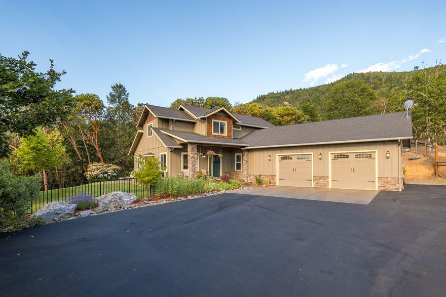 An immaculate turn key custom home & property. Pride of ownership shows in this 2,607 SF, 4-5 BR, 3 full bath home built 2010 on 5 acres fully fenced with a security gate in a 5 lot subdivision of high end custom homes. Your Home features custom cabinets, granite, marble and hardwood. A greenhouse, garden area, large tool shed, exposed aggregate patio. Newly built 1600 SF Shop with an RV bay. The shop has in-wall air lines, an Ingersol rand 2 Stage 80 gal compressor, a Quadrafire pellet stove, multiple 50A outlets and cable Internet with Wifi. Above the shop is an 896 SF ADU with a private entrance and deck. The ADU kitchen has brand new custom hickory cabinets, with granite countertops, cook top, microwave, refrigerator. The ADU has a full bathroom, high ceilings, its own Heat and AC. Generac 24KW whole home generator, Spectrum 1GB cable Internet to home and shop.
Recent Firewise Inspection rated at Lowest Risk Hazard.
Listing Broker has an Interest in the Property.