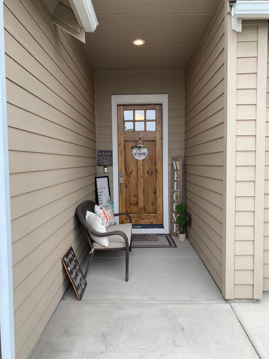 This spectacular lightly lived in home is located in the charming community of Prairie Crossing. It is 1780 sqft, 3 Bed/2 Bath and is single level. The master suite features a walk in closet with wood packs, fully tiled shower and dual sinks with quartz countertop and heated tile flooring. The home features granite kitchen counters, soft-close doors and drawers, pantry with wood shelves, engineered hardwood flooring throughout home and bedrooms, window coverings throughout home, gas fireplace in the living-room, laundry room sink, has tankless water tank with recirculating pump, and offers a 2 car over-sized finished garage for your vehicles, storage needs and toys. Energy efficient and Earth Advantage Certified. Stunning mountain views from front bedroom and driveway. Great backyard with additional pavers added that expand the patio. You do not want to miss this nearly new home! This home is not going to last long!! Don't miss your opportunity.  Open House 2/20 11am-4pm