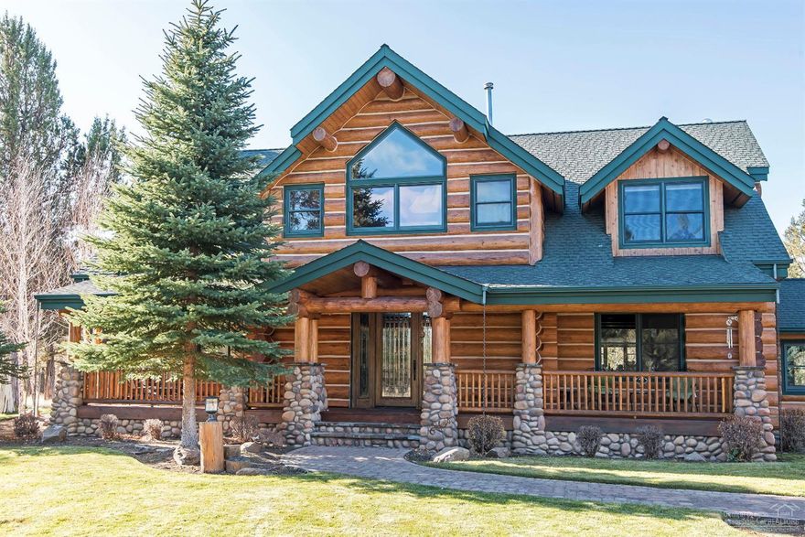 Nestled among the Ponderosa Pines on 40 acres, this one of kind impeccable custom log home is Central Oregon at its finest. The spacious 3,795 sq. ft. home is 3 bedroom, 2.5 bath w/ very large bonus'' room that can easily be converted into 1 or even 2 bedrooms, plus a den/office. Gorgeous open floor plan w/ cathedral vaulted ceilings. Chef's dream kitchen w/ stainless steel Viking Stove & Oven, Sub-Zero Refrigerator & Miele Dishwasher. Large master suite on the main. Attached to this custom beauty is a 3 car garage. RV /Barn Shop & Boat Storage outbuildings. RV hook ups are available and there is a separate septic system for emptying the RV holding tank. Special details & mountain views throughout. Professionally landscaped & maintained. Benefit of gravel/dirt road (which is impeccably maintained) is that it reduces traffic and lookie-lous. Very private & quiet setting.