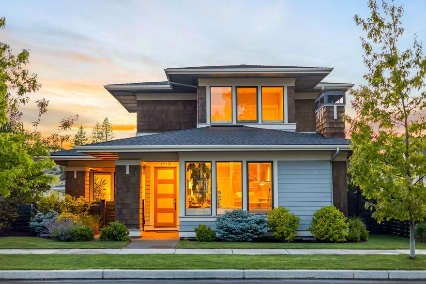 Experience Bend's vibrant and iconic Northwest Crossing! Located between Discovery Park, The Grove and all the retaurants and shops of NWX, this home puts you at the heart of the Bend Lifestyle. A contemporary Prairie style home built by Structure Development and Earth Advantage certified, this home shines inside and out. With multiple generous windows, plank hardwood flooring, quartz slab counters and custom cabinets, the modern luxury style is striking yet unpretentious. The kitchen boast plentiful cabinet space, a huge island, stainless appliances and full backsplash. The roomy covered patio extends from the kitchen and dining area, expanding the living space to the well manicured but lush side yard. This is a perfect spot for coffee in the morning or socializing with friends and neighbors. Smart floor plan includes the primary suite and laundry on the main floor while a living room sized loft separates two bedrooms and a full bathroom upstairs. Check this one out soon!