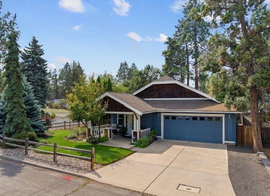 Live in one of Bend's prime redevelopment neighborhoods—just steps from the Deschutes River, the Old Mill District, and a short bike ride to downtown's restaurants, breweries, and nightlife. This modern cottage blends comfort and style with a sleek upgraded kitchen, art gallery style lighting, a spa-like primary suite with a steam shower, and upgrades including a new roof, HVAC A/C system, new water heater. Expansive paver patios offer multiple outdoor spaces surrounded by lush, mature landscaping—ideal for relaxing or entertaining. Ample parking is a bonus! A matching outbuilding provides flexible space for a home office, studio, or gear storage. With its urban vibe, walkable location, and no community fees, this home delivers the perfect mix of modern living and Bend charm. *Seller offering a rate buy-down with acceptable offer!*