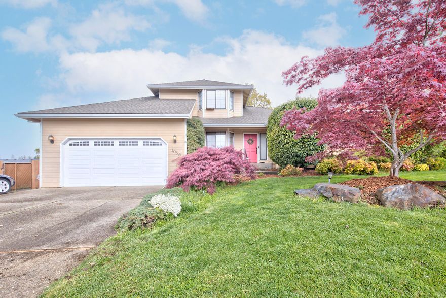 Quiet neighborhood and distant views of the mountains and city lights from this 1946 sq/ft three bedroom, 2bath home.  The home features hardwood floors in the entry open into spacious living areas with a beautiful gas fireplace. The kitchen has been completely remodeled, and features beautiful light granite countertops, an island work area and open ceilings. The casual eating area invites you to gather and chat while preparing meals or simply just hanging out. Upstairs is the extra-large master suite, double sink vanity, roomy bath and walk-in closet. Step out the back door to the private new shaded patio and manicured yard, which shows off a spectacular water feature with cascading streams into a rock pool.  New Insulation over kitchen and living room. New patio Deck cover, Hunter Douglas blinds, New Dishwasher 2021. All information deemed accurate but not guaranteed & subject to change at any time.