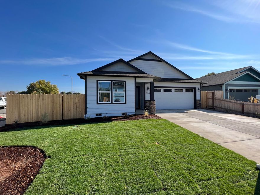 Brand new 3 bedroom, 2 bath home currently being built. At 1490 SF, this home has insulated interior walls for sound, lifetime roof,
waterproof flooring with lifetime warranty, tankless on demand water heater, tile flooring in bathrooms and laundry area, high ceilings
throughout. Beautiful custom granite counters, custom light fixtures and matching whirlpool stainless appliances- (gas range oven),
pantry, and a 50 amp outlet for your smart car!! Lots of natural light and an abundance of storage. Longer driveway-for those who have
trucks- they will easily fit. Short distance to shopping, grocery shopping, schools, and walking trails.