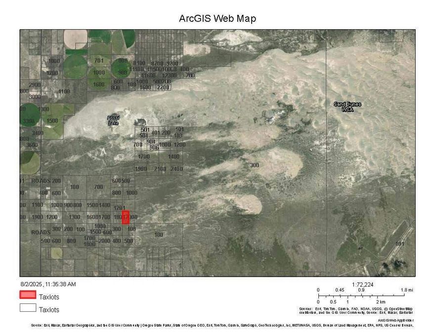 Close to the Sand Dunes and 1 lot away from BLM. Bring the ATV's and enjoy the sand dunes from your own 20 acre parcel. Access off Fossil Lake Rd. Power is at the front of the property. Enjoy all Christmas Valley has to offer.Hiking,rock hunting.Geographic sites. Play a round of golf or have a nice meal at a variety of Restaurants in town. Enjoy the star lite nights.Take a day trip to the Hot Springs. So many activities. Something for everybody to see or do. Want to improve into a home site apply for a Conditional Use permit from Lake County.