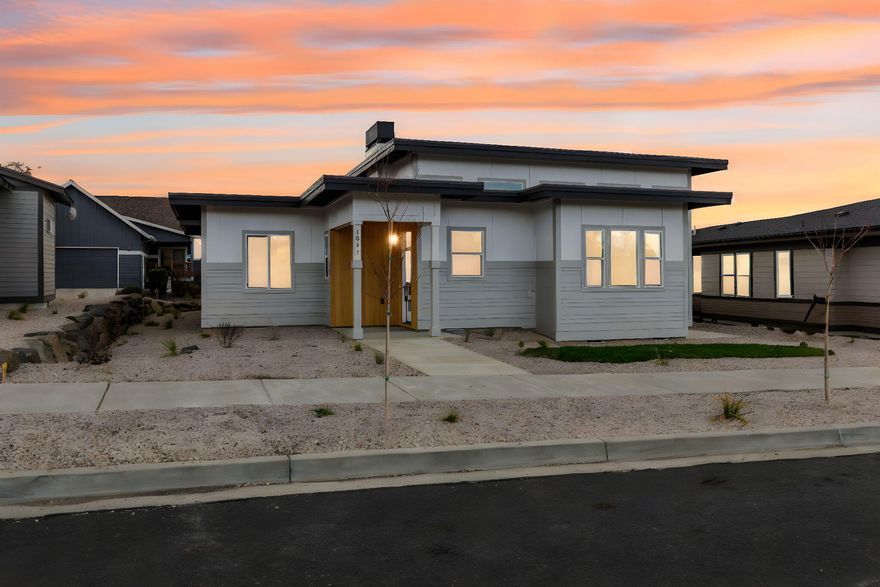 Experience modern living in this brand new, single-level home nestled in the sought after Yarrow subdivision. This property boasts a spacious 3-BDRM, 2-BTH layout
complemented by a flex/office space. The home features 9-foot ceilings & a cozy natural gas fireplace, setting a warm, inviting ambiance. The large kitchen is a chef's
dream, equipped w/an island, soft-close cabinets, s/s appliances, solid surface countertops, & a pantry for ample storage. Retreat to the expansive primary bedroom that
includes a luxurious en-suite w/ dbl sinks, walk-in shower, enclosed toilet, & walk-in closet. Designed w/efficiency in mind, the home includes a natural gas forced-air
system & central A/C. It is also certified w/Earth Advantage standards and prewired for solar, highlighting its eco-friendly appeal. The attached DBL car garage provides
convenient access, while the covered front & back porches offer perfect settings for relaxation. Call Today for your personal tour!