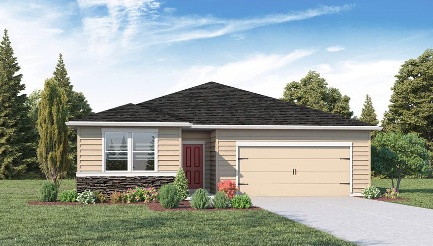 Ironhorse 3-bedroom single level. Ironhorse is a beautiful master planned community convenient to shopping, schools and miles of hiking trails at nearby Barnes Butte.  Our Neuville plan is 3 bd/2ba with a fantastic open concept kitchen/great room.    Plenty of windows & natural light.  Relax on your covered patio & enjoy the views.  Features include premium laminate, quartz, stainless appliances, gas range, walk in pantry, Smart Home features & New Home Warranty.  Front & back landscaping w/ irrigation.  Photos & renderings are representational of floorplan only. Specs, colors, features may vary. Model Home at 1230 Boxcar open daily 10-6 except Wed 11-6