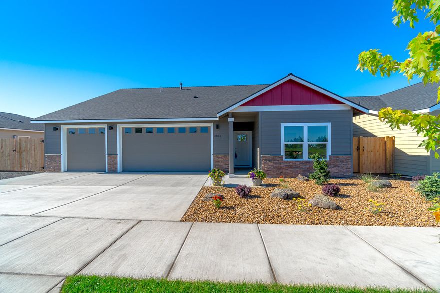 Enjoy Cascade Mtn views from your brand new home in SW Redmond. Spacious living both inside & out, w/plenty of room for year round entertaining. Vaulted Great Room plan w/open Kitchen, tons of cabinetry & prep space on the slab Quartz counters. Stylish full height tiled back splash, SS appliances, corner pantry & farm sink. Living space offers a cozy corner Gas burning fireplace w/stylish accents & room for gathering. Desirable Master separation, walk in closet, step in shower, tiled floors & dual vanities. 2 additional guest rooms off the entry w/full bath. Laundry room w/storage & utility sink too! Durable laminate flooring, carpet in the bedrooms & tiled baths. Gas forced air, A/C & extended back patio. Triple garage, gated RV parking, fully fenced, front landscaped w/auto sprinklers. Space in the back yard for a tiny home/ADU, workshop or? Call a REALTOR for opportunities. 8 unique plans in this community - still time to select finish packages!