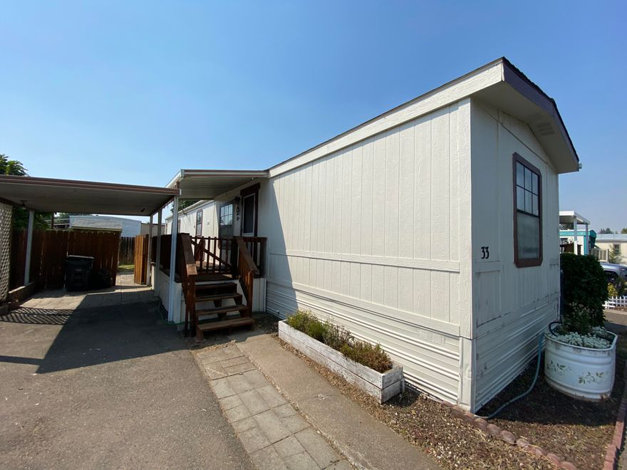 Very nice cute 2 bedroom, 2 bath home in Cascade Village Mobile Estates, all age park. Split floorplan. Nice vaulted ceilings in open living room. All rooms have ceiling fans. Updated with a HVAC system, walk-in shower in master bedroom, the outside has newer siding, roof is only 5 years old and freshly painted. The in-closed porch would be great for your plants and flowers. All appliances which includes washer/dryer and refrigerator stay with the house. Outside you have a nice private patio area with a garden shed and an area for a garden. Space rent is $595 + $20.97 sewer, $34.79 for trash per month.