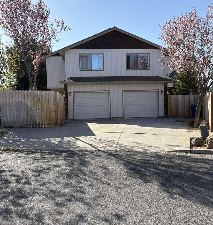 Turn key fully furnished cash flowing investment property with well established income. This large duplex next to the Old Mill District has 2 units with private fenced yards, garages, central air, and living spaces. These are rented short term with a 30-day minimum stay, Mo-to-mo leases giving those who want owner-occupied residence easy access. Unit 1 is rented for $3095/mo with incoming tenants February 2026 for $3395/mo; unit 2 is $3200/mo with an option to vacate or extend after December 2025. Owner can place tenants in unit 2 beyond December if buyer prefers the building rented out.
Reverse-living layouts in each unit offers great privacy for occupants. In each unit there are 1638sqft, with 3bd/2.5 bath. The primary suite is on upper level, along with open main living - kitchen, office nook, kitchen and dining. Main level has 2 bedrooms, full bath, washer/dryers, large entry, and each has private garages and fully fenced yards.