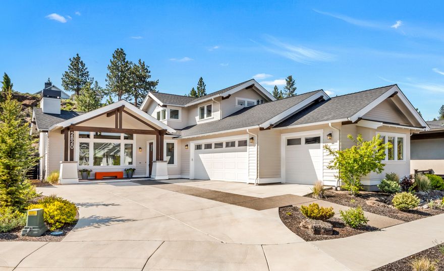This meticulously maintained custom home is located in a coveted area of Northwest Crossing, on a quiet cul-de-sac backing to Discovery Park. Enjoy abundant natural light in this open floor plan. The gourmet kitchen includes granite countertops, a walk-in pantry, & a large center island. The primary suite is on the main floor and has a soaking tub, a separate shower, & a private door to the hot tub outside. The upstairs includes a flex area at the top of the stairs, two bedrooms, & a bathroom. The oversized, heated three-car garage has an EV charging outlet, workbench, & racks for all your toys. Enjoy the private, low-maintenance backyard with a large covered rear paver patio, gas fire pit, syn lawn, raised planter boxes, & hot tub. The finishing touches of this home include a large laundry/mudroom, exposed wood beams, barn doors, wood floors, & surround sound throughout, making this the perfect place to be your home base for all of your adventures in Central Oregon.