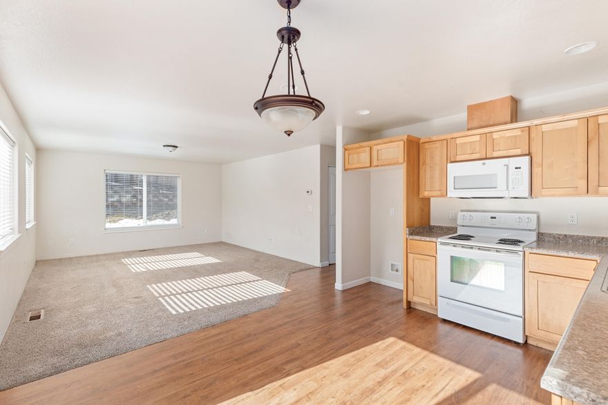 Welcome to your dream home! This 2014 beautifully updated 3-bedroom, 2 1/2-bathroom house is located in a quiet, family-friendly neighborhood, offering both convenience and comfort. Perfectly suited for growing families, it features an open-concept living area with a modern kitchen, spacious bedrooms, and plenty of natural light throughout.
Open-plan kitchen with shaker style cabinets, opens in to large living room.
Spacious master suite with walk-in closet and en-suite bathroom
Nice backyard patio—perfect for entertaining
2-car garage 
Vinyl windows
Minutes from schools, parks, shopping, and public transport
This is the home you've been waiting for! Don't miss your chance to own this move-in-ready gem in one of Grants Pass's most sought-after neighborhoods. New Garage door is getting installed  in 2 weeks. New Hvac ducting and insulation were installed under the house.
