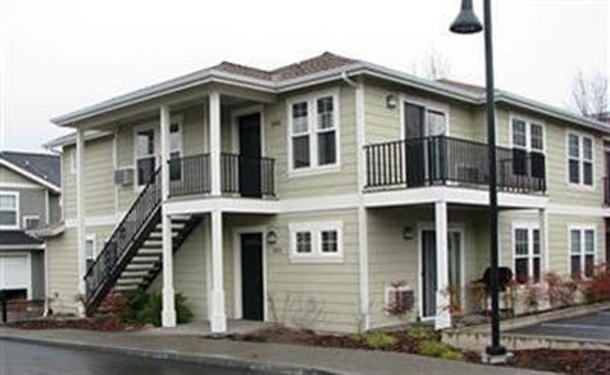 Upstairs Ashland condominium in the McCall Street Condominium community. Two bedroom, two bath includes a detached garage, covered patio, laundry hook-ups. HOA fees are approximately $111/mo. Currently rented, please respect the tenant's privacy.