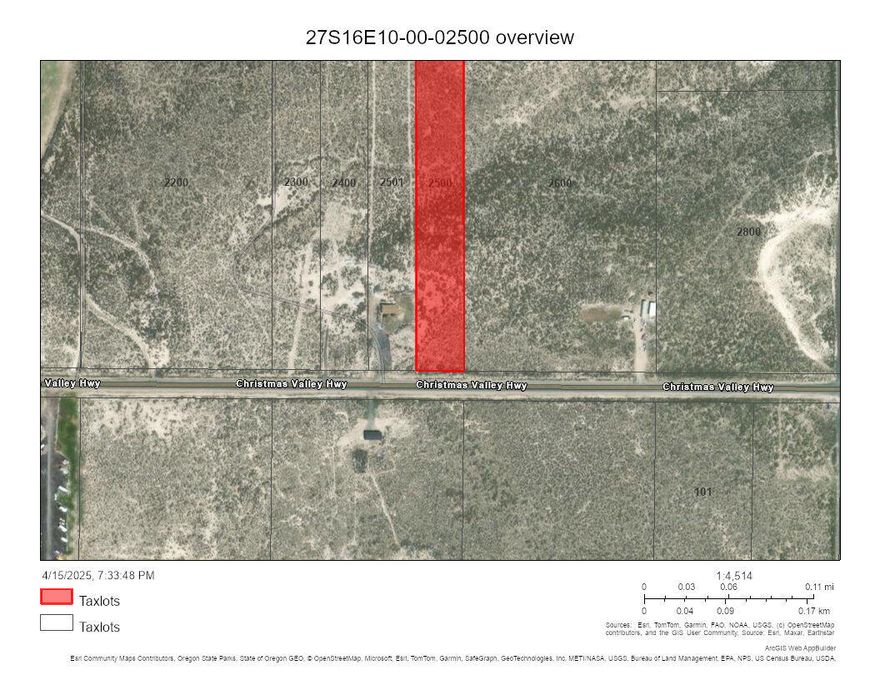 Escape to wide-open spaces with this pull off the Christmas Valley highway on to your level 4.88-acre parcel of land located in the high desert region of Christmas Valley, Oregon.  This easy to access property offers the perfect opportunity to enjoy the natural beauty and outdoor recreation the area is known for. Whether you're looking for a private retreat, a base camp for adventure, or a long-term investment, this land provides peace, quiet, and panoramic views of the surrounding landscape. Enjoy nearby attractions such as Christmas Valley Sand Dunes, Crack in the Ground, and miles of off-road trails, hiking, and stargazing opportunities.