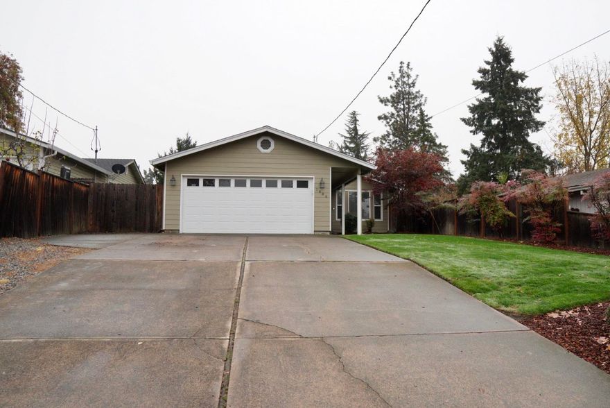 This cozy home, in a quiet East Medford neighborhood, is full of charm. The home was built in 1977 but has lots of upgrades. In 2007 it was taken down to the studs. All new drywall, front exterior siding, paint, HVAC, roof, gutters, flooring, light fixtures, windows, and WH; a full remodel. In 2015 the kitchen was updated to include granite counter tops, custom cabinetry and tile flooring. The bathroom was updated as well. In 2018, new laminate flooring in living room and hallway was installed. Throw in a laundry room, wood burning fireplace, fenced dog run, finished 2 car garage, in-ground sprinklers, and you have a perfect home for a first time home buyer, investor, and anyone looking to downsize.