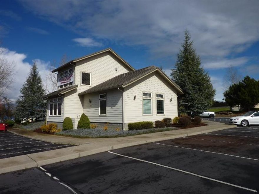 Sublease at Great Rate of $1.10psf! Excellent newer office building across from Les Schwab/Napa on Crater Lake Avenue. Visible from Highway 62. 4,255 square feet with private offices, conference room with fireplace, large open area, abundant parking. Sublease to September 2016, longer term available. High image interior with lots of windows for natural light. Bath with shower. Stand-alone building with excellent views of the valley. Tenant can leave with short notice. Occupied, call for appointment to see the interior.