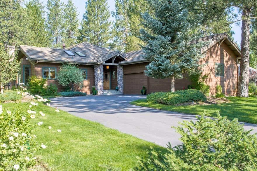 This home exudes a wonderful ambiance the moment you step in the spacious entry! This SINGLE level home embraces, beauty, comfort and easy care living. This well-maintained custom home has spacious living room w rock fireplace, bright cheery kitchen, & 4 bedrooms. A large wraparound deck , perfect for entertaining looks out to the fairway, water feature & colorful landscaping. Close to Mt. Bachelor, the river and just minutes to downtown make this a surperb location. Includes a 3 car garage/shop.