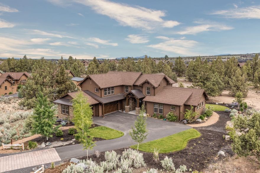 Quality finishes throughout this impeccable Brasada Ranch home. Spacious main level Primary bdrm, ensuite has double vanity, tub, walk in tile shower. Lots of light in the open concept living area, gas fireplace  and an amazing Chef's kitchen, ample cabinet space and large walk in pantry.  Additional bedroom downstairs or office and 1/2 bath. Upstairs you will find 2 extra bedrooms, a flex space, bonus room or second master suite along with a full bathroom. Several outdoor sitting areas to choose from, outdoor covered patio sits back for privacy, gas fire pit area and patio off the master bedroom backs to nicely treed common area surrounded by mature landscape. Fresh exterior paint. 3 car garage  with storage rack. Nice laundry/mud room off garage with full sink. Walking distance to Shumway lake.  Live where you can enjoy all the incredible amenities Brasada has to offer from the outdoor pools, activity center, workout areas, sport courts, restaurants and miles of hiking trails.