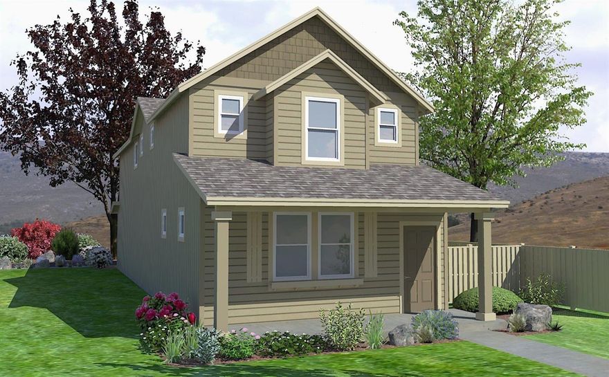 The 1787 square foot Metolius is an intelligently designed two-story plan that lives larger than most mid-sized plans. The first floor is open throughout the family and dining room and into the kitchen where there is plenty of counter space and cupboard storage. The alley-accessed garage gives this home tremendous street appeal. Upstairs, the versatile loft area can be converted to a fourth bedroom or den. The expansive master suite features a dual vanity bathroom and large closet. Rounding out this popular floor plan are two spacious bedrooms with large closets that share a second full bath.