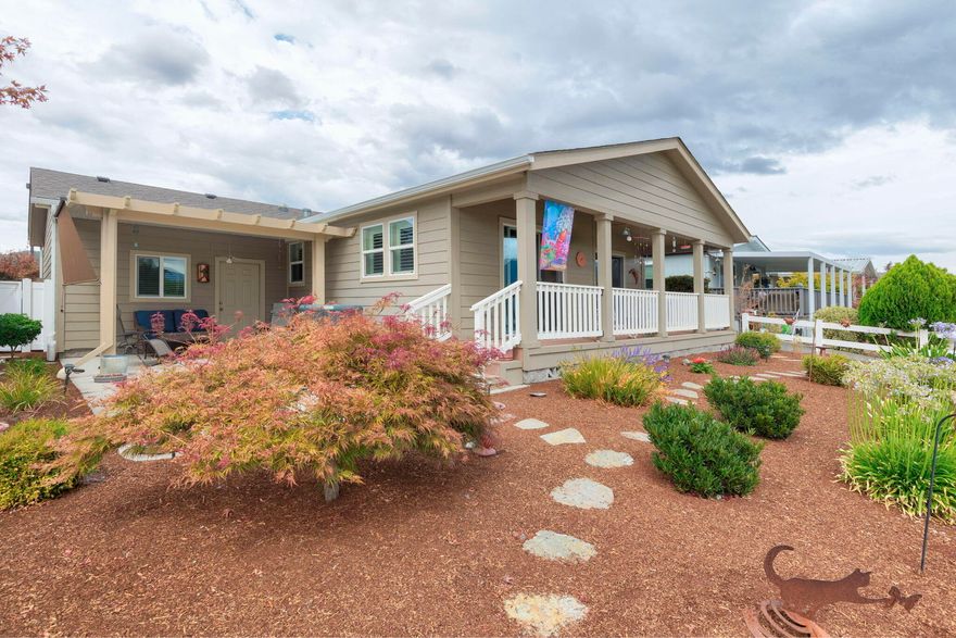 Experience the serene beauty of lakefront living in this charming home, nestled in a premier 55+ community- Westlake Village. Wake up to stunning water views, enjoy peaceful sunsets from your private backyard and patio. This thoughtfully designed 3-bedroom, 2-bathroom home offers 1,674 sf. of spacious living with upgraded features throughout; custom plantation blinds, farmhouse sink, gas stove, and a large 2 person tile shower. Take advantage of the park's Clubhouse amenities. This highly sought after location is for those seeking tranquility and convenience. A perfect place to embrace a relaxing lifestyle. Please schedule your showing today. Note: 3rd. bedroom does not have a closet.  Buyer to do due diligence regarding park fees, park rules and other paperwork required by the park as well as for condition and intended use including permits and square footage. Back on Market no fault of the property.