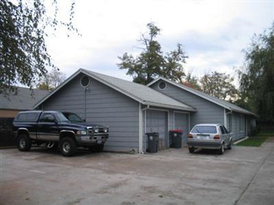 Seller to perform 1031 exchange. Four 2BR 2BA units....tenant occupied. Built in 1992...next to bike path & new foot-bridge to downtown. Four single-car garages; six parking spaces off-street. Total income $2400/mo.