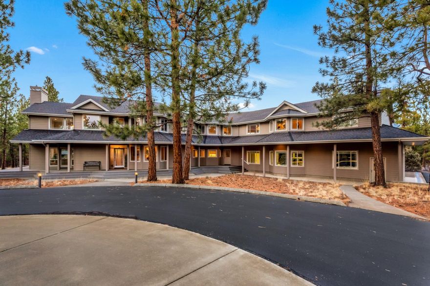 Experience serenity on nearly 20 acres in the heart of Central Oregon. This property features an immaculately preserved custom built home with a private tennis court. With more than 5,600 SqFt of living space, 4 bd, 3 full bath, 3 1/2 baths and an attached 2,343 SqFt garage that is a car enthusiast's dream. The garage is heating with RV parking, four parking spaces, a shop area with a private 1/2 bath. The master suite is located on the main level and includes a fireplace, walk-in shower, jetted tub and walk-in closet. The main living room features a vaulted ceiling and amazing windows that bring in the natural light and views of the towering pines that populate the property. Enjoy Cascade Mountains views from the second level deck which adjoins 2 bdrms. Upstairs also includes a 4th bdrm, a bunk room, game room, private office, and a 9-seat home theatre that is perfectly set up for endless entertainment for all ages. This is a must-see property to truly appreciate all it has to offer.