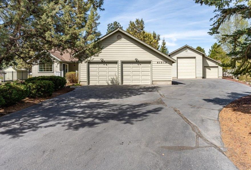 SINGLE LEVEL home in Orion Estates w/large 2 car garage plus RV GARAGE big enough for a Class A Coach!  This residence is on .48 acres and has a 1712 SQ foot RV garage/shop with an office, half bath, 220 electric, 3 garage doors and space behind for more toy storage.  Quality built home with remodeled kitchen to include new cabinets, slab Silestone counters, a Wolf range/oven and hood.  There is a dining nook w/slider to front deck and a formal dining room.  Living room has a gas fireplace w/thermostat control.  Master bedroom suite has bath with dual sinks and walk-in shower.  3rd bedroom with glass doors is perfect for an office.  Ceiling fans, forced air heat and air conditioning.  Nicely landscaped back yard is fenced and has a large deck and garden shed. Close to Larkspur Trail and Larkspur Community Center with pool and fitness.