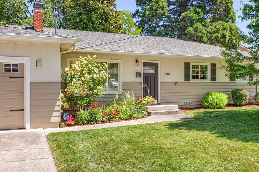 Warm and inviting, single story home located in well established south Medford neighborhood. With 3 bedrooms, 2 bathrooms, a spacious kitchen, and large lot, this home has so much to offer! Everything was completely remodeled within the last 10 years and has been meticulously maintained. The custom kitchen features granite countertops, new cabinets, tile backsplash, upgraded stainless steel appliances, and breakfast nook area. The living room and formal dining area both have ample natural light, laminate floors, and a fireplace in each! Both bathrooms have been remodeled top to bottom and include granite counters and tile surrounds. Step outside to the covered back patio and be transported to your own private oasis. There are 2 large outbuildings, a separate fenced area for a garden or animals, in ground sprinkler system, large mature trees and so much space for endless possibilities! Ask your favorite Welcome to the ''Magnolia House''.