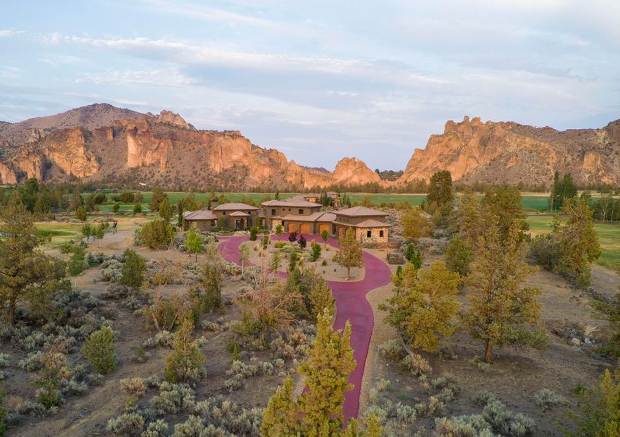 This Ranch at the Canyons home features majestic Smith Rock views and chic design in every room. It's rare to find a home and shop of this caliber with amenities like the Clubhouse with fitness center, pool & guest suites;  event venue; equestrian center; miles of trails, fly fishing & more. The home's stylish design features a vaulted great room with textured floor-to-ceiling fireplace, abundant windows to take in the views, designer kitchen with steel backsplash, and luxury primary suite & office on the main floor. Additional bedrooms upstairs enjoy the views and separation from the main living space. There's room for your toys in the 3-car attached garage, plus a new heated shop with douglas fir flooring, work shop and fly fishing table, storage room and continued stylish design. All furnishings are negotiable outside of escrow. There is simply no comparison to this sexy chic style, and no better place to live than the Ranch at the Canyons.