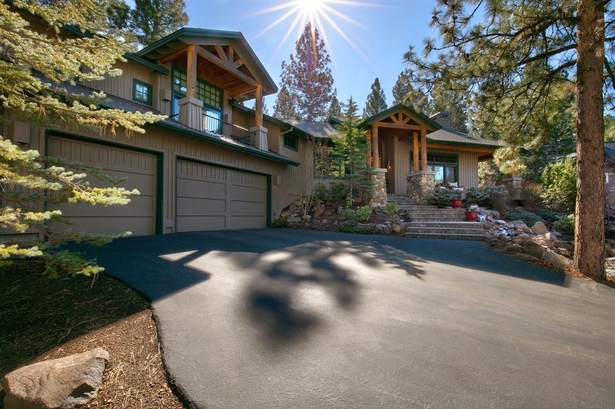 Situated on a private lot in the exclusive gated Awbrey Glen Golf Community, this stunning 2,627 sqft. 3-bedroom, 3-full bath home features vaulted ceilings, exposed wood beams, high-end appliances, and a cozy wood-burning fireplace. This home offers an expansive master bedroom suite, luxurious bathroom with soaking tub, oversized walk-in closet, fireplace, and a private balcony. In the backyard, you'll find a charming casita, perfectly sized at 677 sqft. This inviting guest space includes a full-size bedroom, bathroom, living room with a mini-bar, and a cozy fireplace. Enjoy hosting friends around the large gas firepit on the spacious outdoor patio. For those who enjoy outdoor activities, this property offers an expansive 3-car garage with 1,062 sq. ft. of versatile storage and workspace. This home is conveniently located near Downtown Bend and all the local activities Central Oregon has to offer. Don't miss your chance on this rare opportunity in the beautiful Awbrey Glen Community.