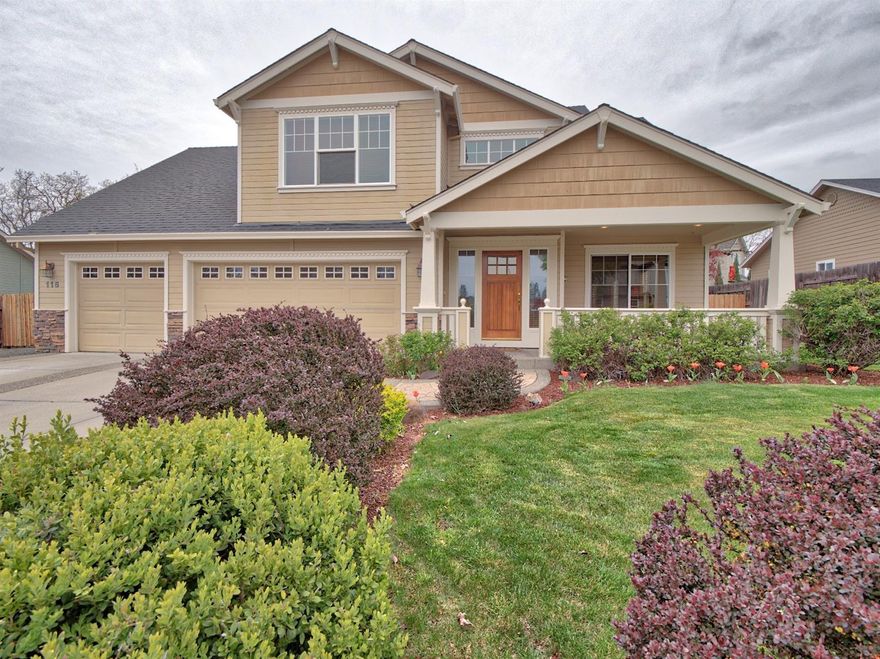 This beautiful 4-bedroom/2.5-bath home in desirable Echoes of the Ponderosa is located less than 1/4 mile from the 13th hole of the Eagle Point Golf Course. Freshly refinished floors, professionally cleaned top to bottom, and well-maintained! Great functional floor plan, including formal living and dining rooms, a cozy gas fireplace, and a master suite with its own attached office or sitting area. The 3-car garage, huge RV parking, and park-like backyard are added bonuses. Must see!