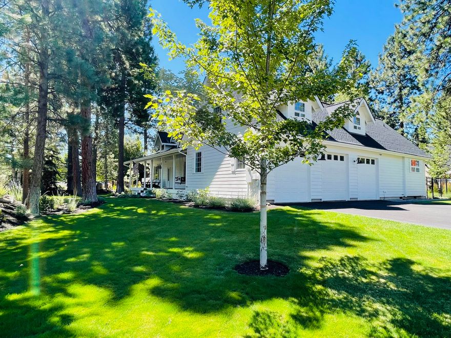 Truly turnkey modern farmhouse on over one-third acre, with an active short-term rental permit. A very short walk to all the town of Sisters offers or to the trailhead for 1000's of miles of public land. Interior features: 2 first level en-suites; Open concept floor plan; Vaulted ceiling; Remodeled gourmet/entertainer kitchen with newer quartz countertops, stainless-steel appliances; Large primary bedroom with new walk-in tile shower, heated floors, double vanity, large walk-in closet; generous sized bonus room, private bedroom, full bathroom (with new shower) upstairs; Additional downstairs family/media room or office; New lighting throughout entire home. Exterior features: Large front and rear covered decks; 3 car garage with EV capability; Huge paved driveway with RV parking and upgraded hookup (power/water); Numerous large, healthy trees and mature landscape.