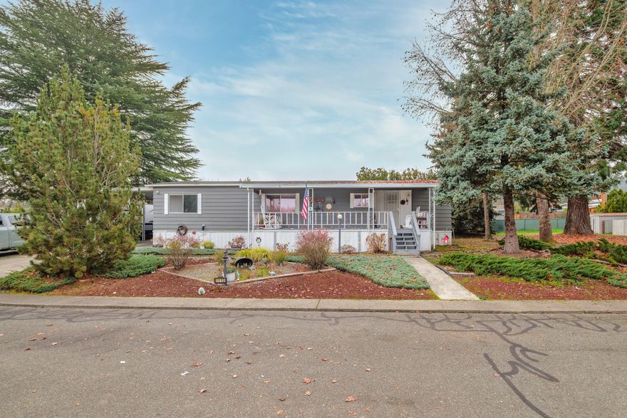 Welcome home to this thoughtfully remodeled manufactured home offering comfort, function, and a welcoming feel throughout. Drywall in every room creates a clean, updated look, and the kitchen has been refreshed with new cabinet faces and an added pantry for extra storage. The dining room features a large built-in china hutch, adding both character and functionality. The well-designed floorplan offers 2 bedrooms and 2 bathrooms with updated tile showers. Recent improvements include new PEX plumbing, steel exterior doors, a newer roof, and excellent insulation for year-round comfort and efficiency. Located at the end of a quiet cul-de-sac within a 55+ community, the .20-acre lot provides space for RV parking, gardening, and enjoying a peaceful, private setting. Move-in ready and well cared for, this property offers a great blend of indoor updates and outdoor flexibility.