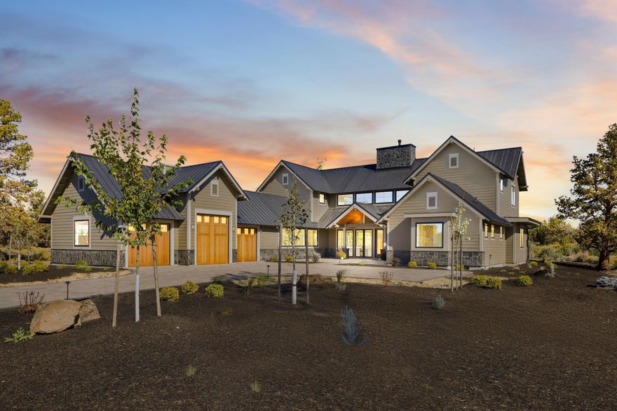 Step into the perfect fusion of Northwest charm and modern Prairie design with this stunning two-story residence. Featuring 3 bedrooms and 3.5 bathrooms, this home is a masterpiece of architectural elegance. The three-car garage, complete with an RV bay door and 10-foot tall ceilings, provides ample space for all your vehicles and toys. Enter through the courtyard entry and discover a primary suite on the main level, offering privacy and convenience. The open floor plan seamlessly integrates room separation with 20-foot ceilings in the great room, creating a grand and inviting space. A see-through fireplace adds warmth and ambiance to both the entry and upstairs areas. Upstairs, two additional suites await, each offering comfort and style, with picturesque views of the main pond. This home is the epitome of modern luxury, offering the perfect blend of functionality and sophistication for your Northwest lifestyle. Required Pronghorn Premier Club Membership cost $115,000.