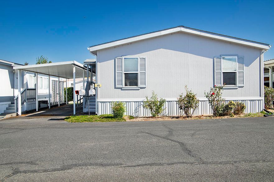 Nestled within a serene park offering tranquil river access and picturesque views, this charming, well-cared-for, 1,620-square-foot, three-bedroom, two-bath manufactured home showcases a spacious and bright split floor plan. It is complete with a formal dining room, an additional eating area, and ample storage. Outside, you'll find a welcoming deck, a storage shed for all your extras, and a convenient ramp for easy access. In addition to river access, park amenities include a Clubhouse, Library, and Garden area for residents to enjoy. Make an appointment to view this gem today!
Home is being sold in its ''as-is'' condition.