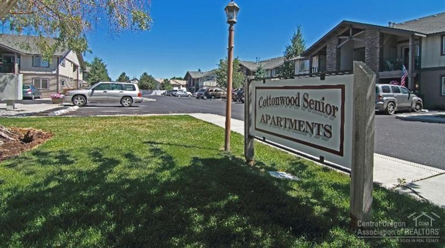 Cottonwood Place, a senior housing community. Unique opportunity to own this pride of ownership apartment complex in Redmond. All apartments feature washers, dryers, fireplaces, patios and air conditioning. Separate community room serves as a gathering place for the residents, and includes a kitchen, restrooms and manager's office. Conveniently located near the hospital and just blocks from town. Call Holly Polis at The Pennbrook Company for additional information and financial package.