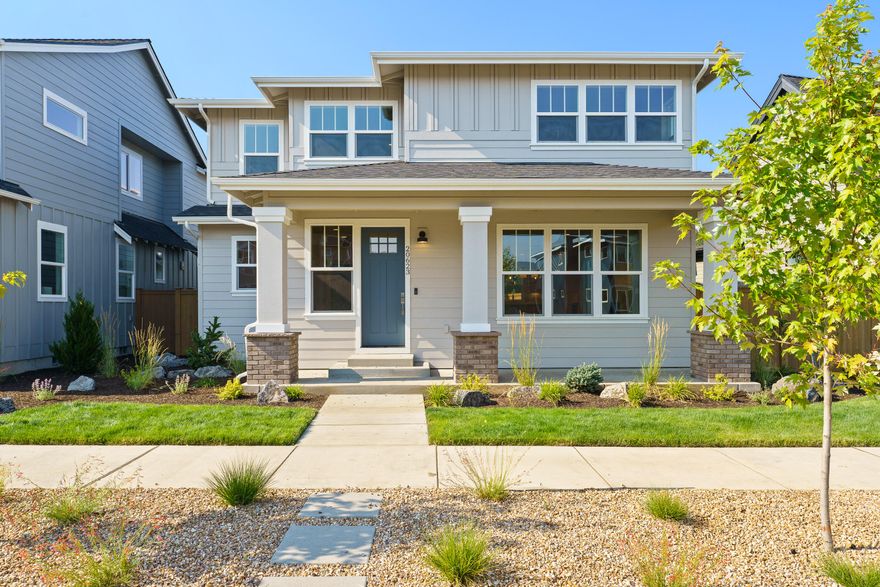 Welcome to this stunning new construction home by Stone Bridge Homes NW in the desirable SE Bend Countryside neighborhood. This thoughtfully designed, main-level home offers an open-concept living space perfect for modern living. The spacious kitchen features ample counter space and leads to a private patio, perfect for enjoying the backyard. The great room boasts a cozy gas fireplace, while a main-level bedroom/office, full bath, and utility room add convenience. The alley-load two-car garage offers easy access in and out of the home. Upstairs, the primary suite is a retreat with dual vanities, tile shower, and large walk-in closet. Enjoy the additional loft space, two additional bedrooms, and full bath with dual vanities. This home blends comfort, style, and functionality in a fantastic location—don't miss your chance to make it yours!