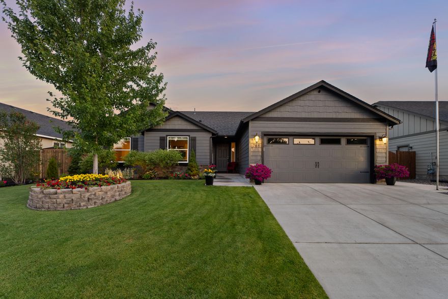 Welcome to this well maintained single story home located on a quiet cul-de-sac. This home features a functional floorplan, 3 spacious bedrooms, plus a dedicated office, 2 full bathroom and a convenient laundry room complete with a sink. Enjoy open concept living with vaulted ceilings in the living room, a cozy gas fireplace, and the well appointed kitchen keeps everyone connected. The kitchen offers ample counter space with the oversized island, granite countertops, stainless steel appliance, and a walk-in pantry. Step outside to the lovely backyard which is elevated above neighboring homes for enhanced privacy—perfect for relaxing or entertaining. The outdoor space includes a generous covered patio, a pergola, a hot tub, and beautifully maintained landscaping.  Additional highlights include newer carpet in the bedrooms, air conditioning, an outdoor storage shed, and more. This home is truly move-in ready—don't miss your opportunity to make it yours!