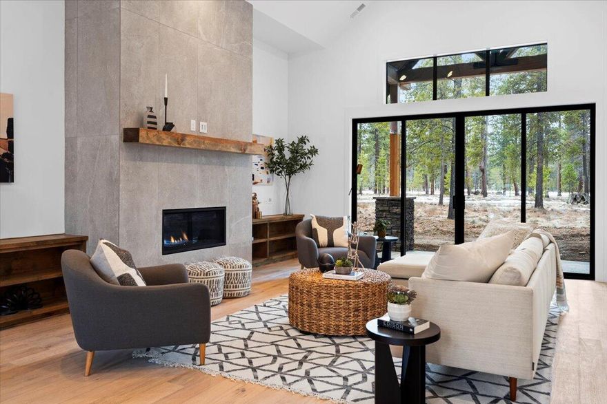 Experience mountain-modern living in this brand-new home in one of Central Oregon's premier resort communities! Enjoy single level living designed with function and comfort in mind, enhanced with sophisticated style and timeless finishes. The great room features a floor to ceiling tile surround linear gas fireplace and stained knotty alder built-ins for a modern touch. Enjoy hardwood flooring in the kitchen and great room with natural light beaming throughout the home. All 4 bedrooms are en-suites with private bathrooms. The primary suite features a free-standing tub, tiled shower and spacious walk in closet. Plentiful interior storage throughout home. Vacation rentals allowable in the community. Est. completion mid-February. Owners will enjoy benefits and amenities of Caldera Springs; 9-hole golf, miles of walking & biking trails, lakes and the new Forest House. New dining experience coming to community summer 2024.