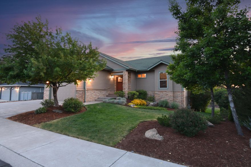 Beautiful custom home nestled along the canal in the ''Greens At Redmond''. Enjoy mountain views from the kitchen, dining, living room and the primary suite. Two of the bedrooms are on the main level and a 3rd is downstairs with its own living area and golf cart garage. The two levels have nice separation, great for company or a separate rental.