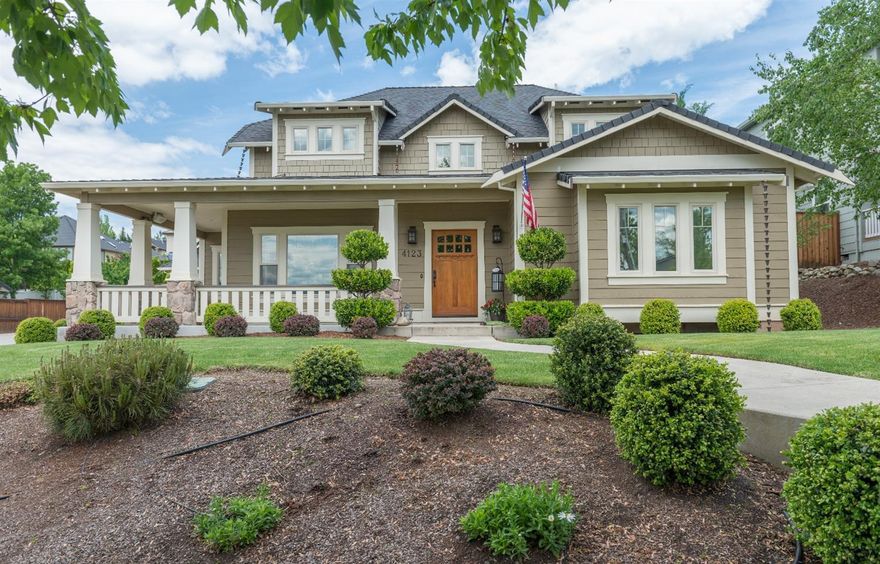 Spectacular contemporary craftsman in Cherry Ln estates. Absolute must see! Gourmet custom kitchen and formal dining with best in class, built in appliances. Wolf 5 burner gas cooktop, double convection ovens, refrigerator and freezer. Granite countertops and massive granite slab island. Solid Brazilian cherry floors in kitchen, dining, downstrs living and foyer. Custom cherry cabinets and built ins throughout. Main- 4 bedrms, 3.5 bath, one of which is a lovely jack and jill, Laundry on both floors, heated travertine flrs in the Mstr bath and large, walk in stone double shower. Main floor includes Foyer, Den/Media room with gas fire place, Kitchen, dining, Living, bath, Mstr Bed and Bath, Driveway entry with Mud room, Laundry. 2nd flr includes living, 3 bedrms, 2 bath, and additional laundry. Detached oversized 2 car garage features utility room and adorable guest quarters/home office above, including bedrm, bath, kitchenette, separate HVAC and water heater. Breathtaking property!