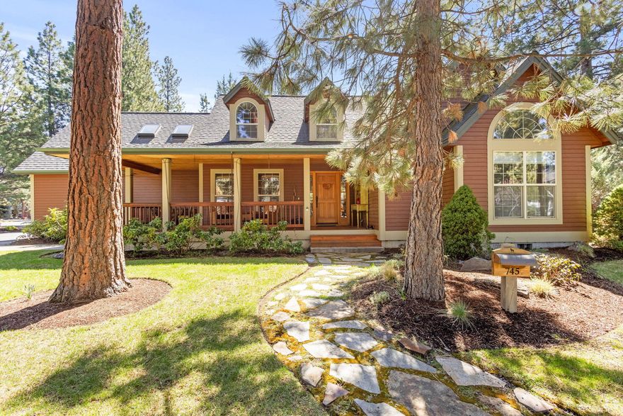 Custom home, in town, on almost one-third acre in desirable Coyote Springs neighborhood. Interior features: All living area on the first level other than a spacious bonus room and 4th bedroom/playroom above the garage; Vaulted ceilings in great room, primary, bedroom; Custom built-ins throughout the home; Floor to ceiling rock fireplace; Hardwood flooring through much of the first level; Great separation between primary bedroom and other bedrooms; Large laundry/mudroom with built ins. Exterior features: Large 2 car garage with an additional/connected shop/craft/storage area; Extensive landscaping with underground irrigation; Large covered back and front decks; hot tub/jacuzzi; Paver patio; Short distance to  downtown Sisters, wilderness trailheads and Whychus Creek. Less than 1/2 mile walk on paved path to athletic club, movie theater and brew pub.