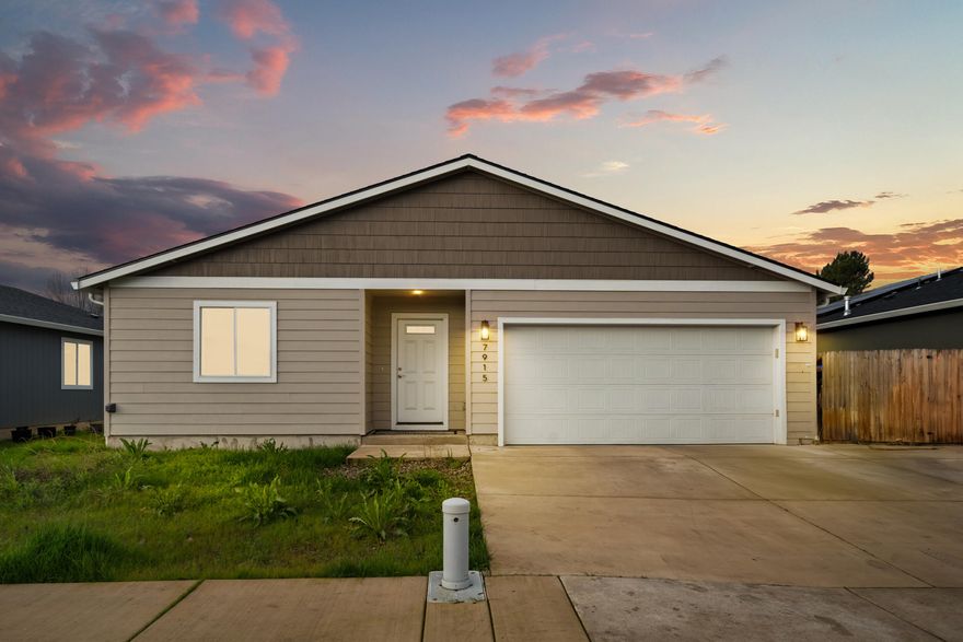 Welcome to 7915 Jacqueline Way in the Arbor Gate subdivision of White City! This newer construction home offers 3 bedrooms, 2 bathrooms, and 1,240 sq ft of well-designed living space. Enjoy spacious bedrooms and an open concept layout perfect for everyday living and entertaining. The modern kitchen features a beautiful butcher block island, gas stove, and ample cabinetry, flowing seamlessly into the living and dining areas. The home also includes a finished 2-car garage for added convenience and storage. Landscaping has not yet been completed, giving the buyer a great opportunity to design an outdoor space that fits their own vision. Conveniently located near parks and schools, this home combines comfort, style, and location - don't miss your chance to make it your own!