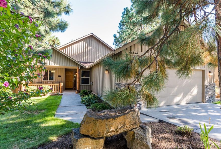 Located in SW Bend's desirable Quail Pine Estates is this lovely single level home situated in a peaceful cul-de-sac with a welcoming front covered porch. Great room featuring vaulted ceilings, gas fireplace, open kitchen with stainless steel appliances and warm dining area. Surrounded by mature landscaping and large growth pine trees, fully fenced and a spacious backyard deck for entertaining. New vinyl plank flooring in kitchen, dining, entry and hallway. You will love this home!